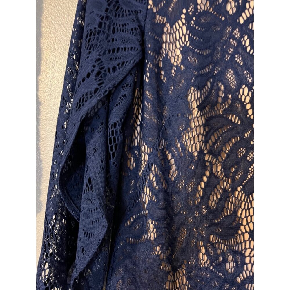 Lilly Pulitzer Dress S Small Blue Stretch 3/4 Sleeve Shift V Back Party Cruise - Picture 4 of 7